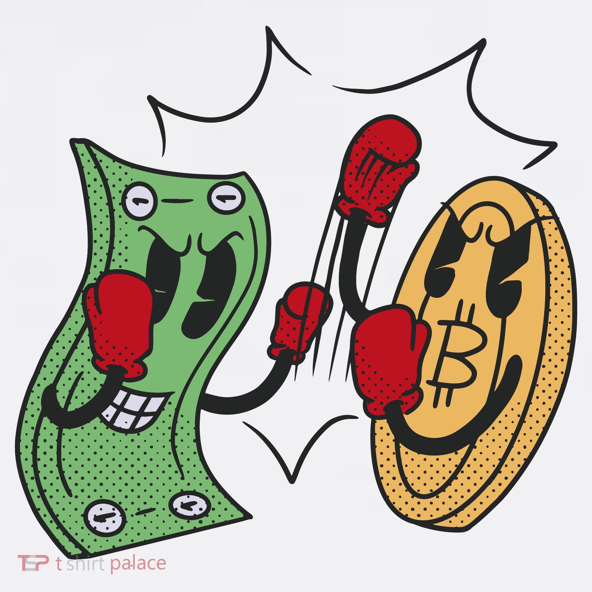 Bitcoin Vs Money Boxing Fight Ornament