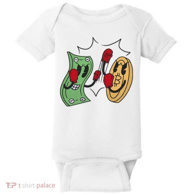 Bitcoin Vs Money Boxing Fight Baby Bodysuit