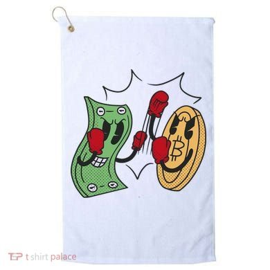 Bitcoin Vs Money Boxing Fight Golf Towel