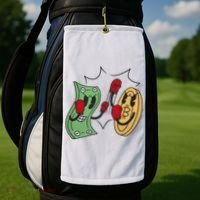 Bitcoin Vs Money Boxing Fight Golf Towel thumb 2