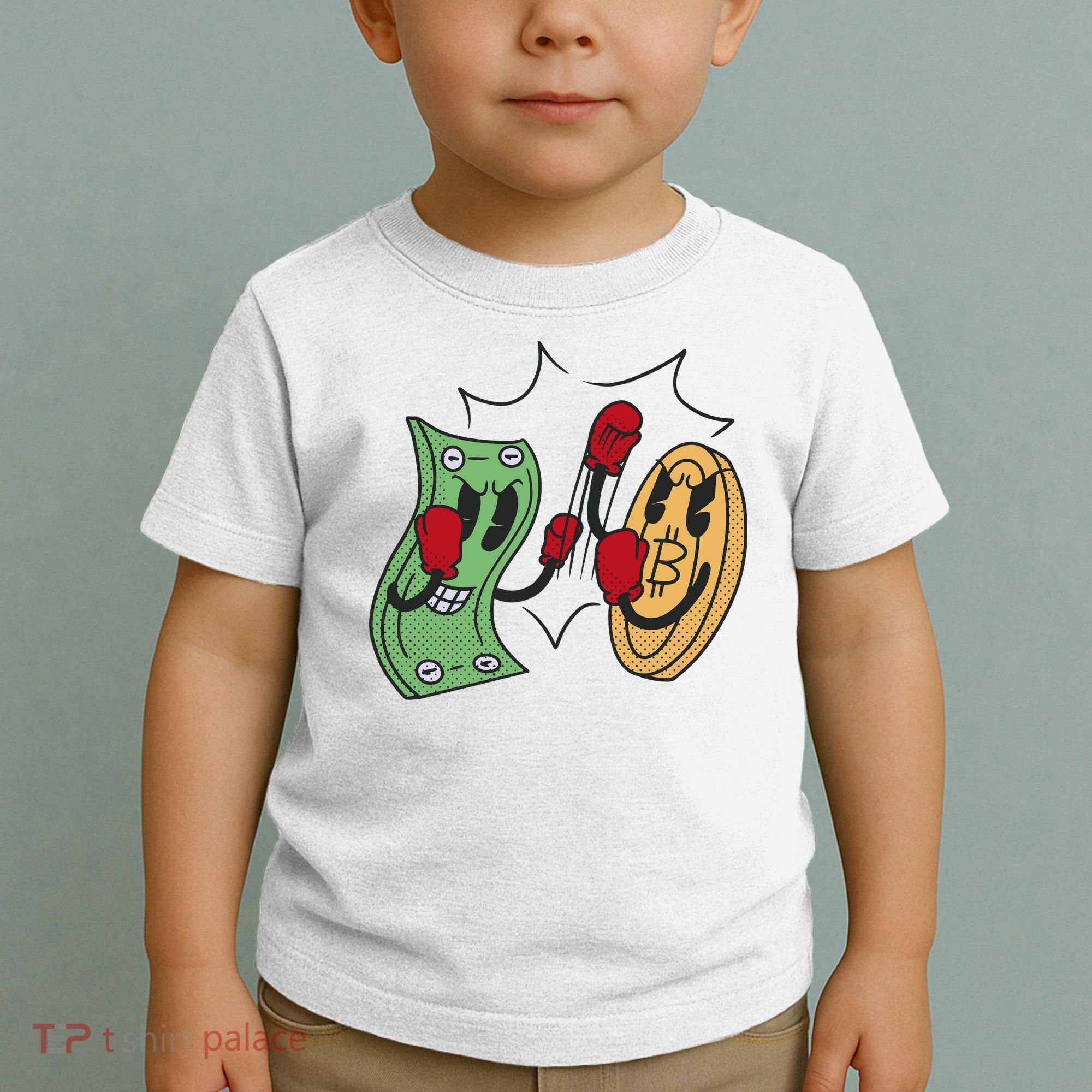 Bitcoin Vs Money Boxing Fight Toddler T-Shirt