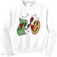 Bitcoin Vs Money Boxing Fight Kids Sweatshirt thumb 0