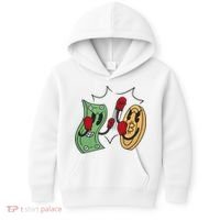 Bitcoin Vs Money Boxing Fight Kids Hoodie thumb 0