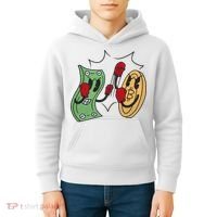 Bitcoin Vs Money Boxing Fight Kids Hoodie thumb 4