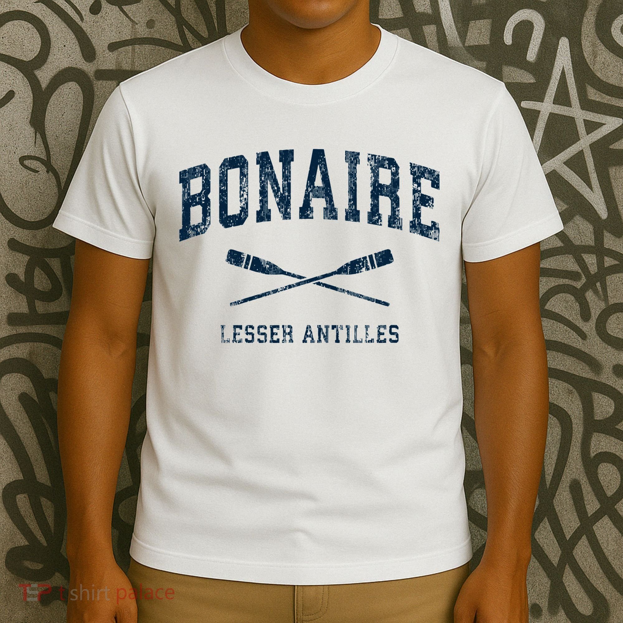 Bonaire Vintage Nautical Paddles Sports Oars T-Shirt