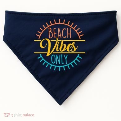 Beach Vibes Only Vacation Travel USA-Made Doggie Bandana