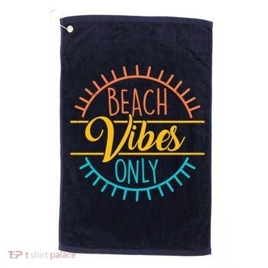 Beach Vibes Only Vacation Travel Golf Towel
