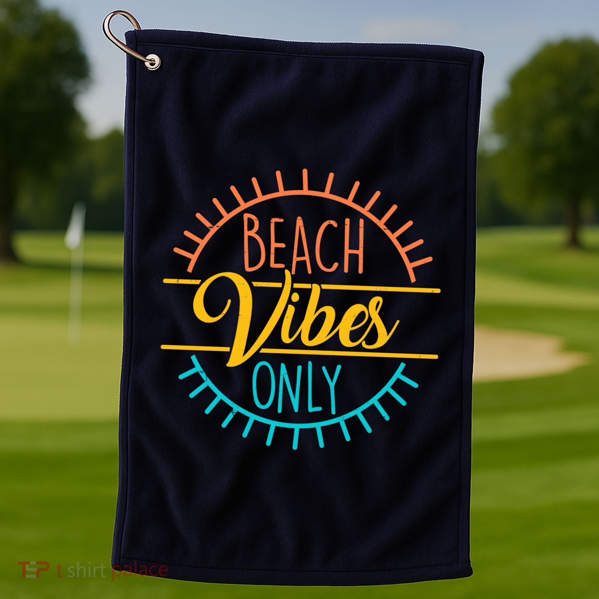 Beach Vibes Only Vacation Travel Golf Towel