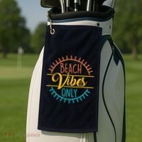 Beach Vibes Only Vacation Travel Golf Towel thumb 2