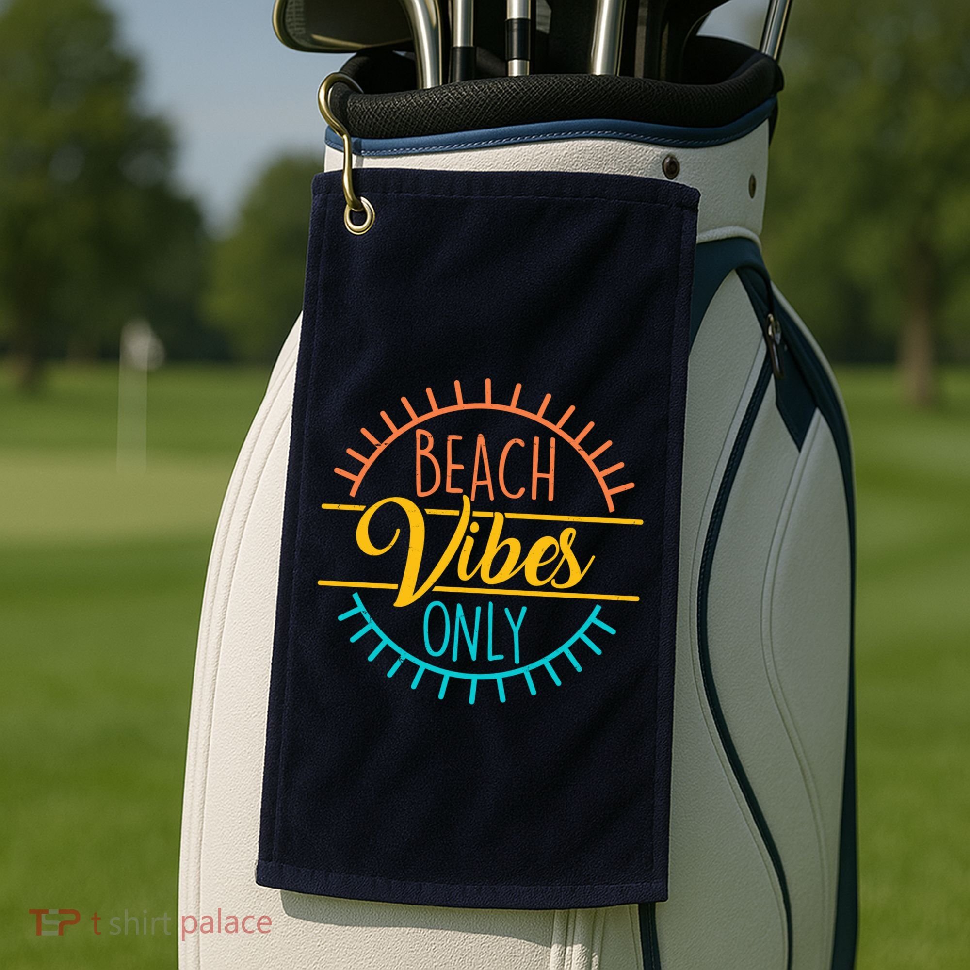Beach Vibes Only Vacation Travel Golf Towel