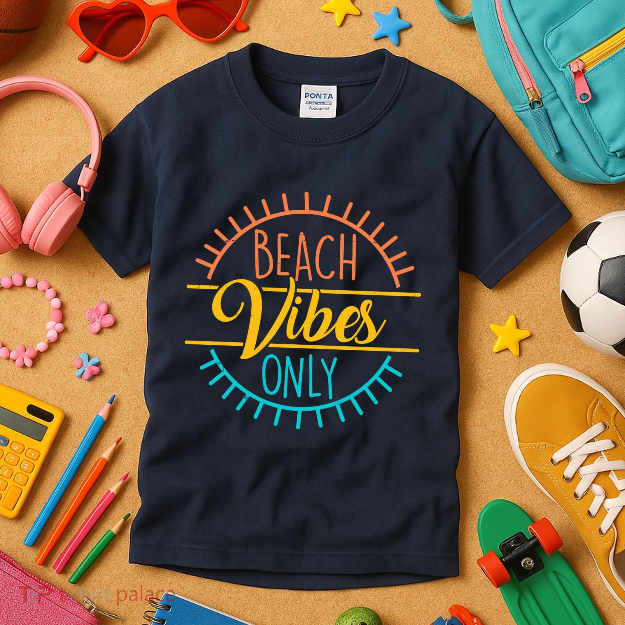 Beach Vibes Only Vacation Travel Kids T-Shirt