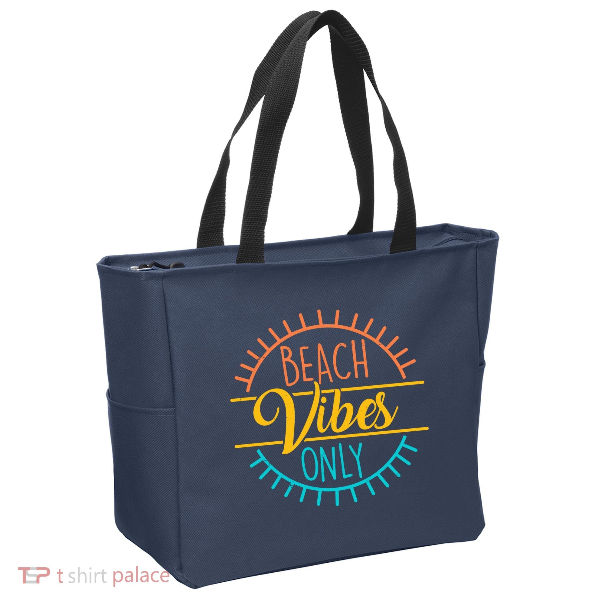 Beach Vibes Only Vacation Travel Tote Bag