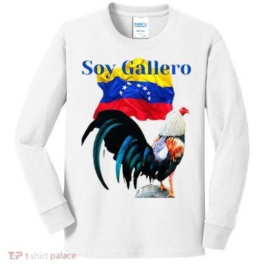 Beautiful Venezuela Rooster Design Soy Gallero Kids Long Sleeve Shirt