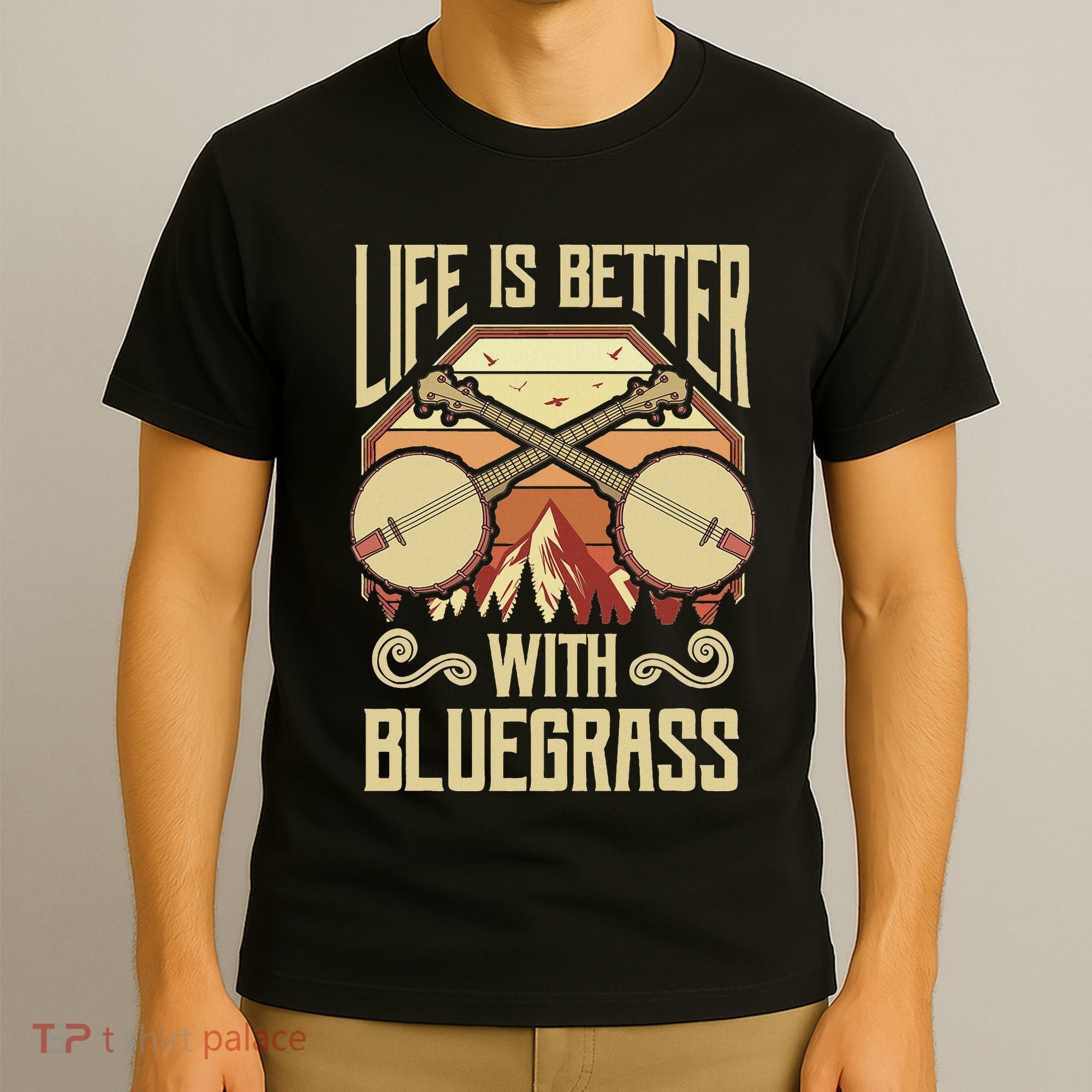 Banjo Vintage Retro Bluegrass Music Fans Banjo Player T-Shirt