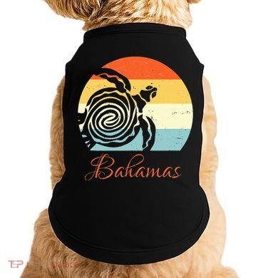 Bahamas Vintage Retro Throwback Sea Turtle Vacation Doggie Tank