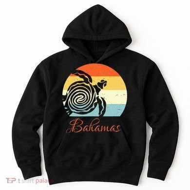 Bahamas Vintage Retro Throwback Sea Turtle Vacation Hoodie