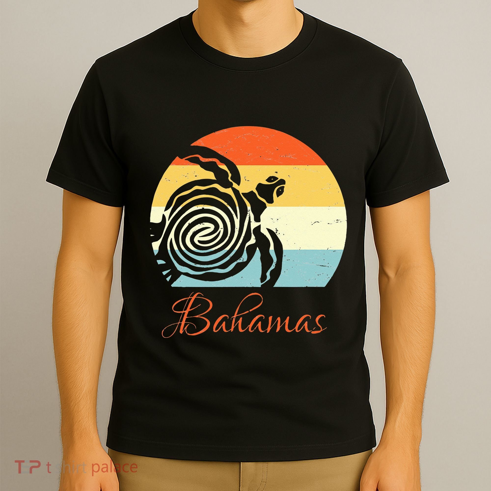 Bahamas Vintage Retro Throwback Sea Turtle Vacation T-Shirt