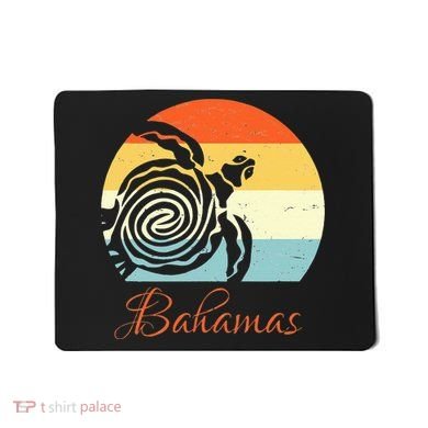 Bahamas Vintage Retro Throwback Sea Turtle Vacation Mousepad