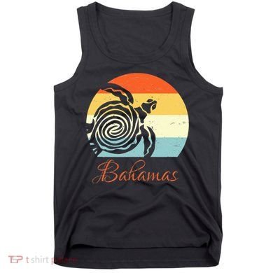 Bahamas Vintage Retro Throwback Sea Turtle Vacation Tank Top