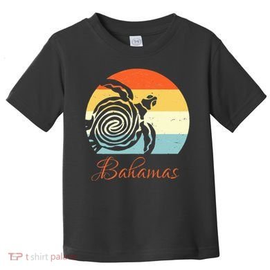 Bahamas Vintage Retro Throwback Sea Turtle Vacation Toddler T-Shirt
