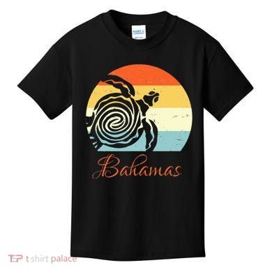 Bahamas Vintage Retro Throwback Sea Turtle Vacation Kids T-Shirt