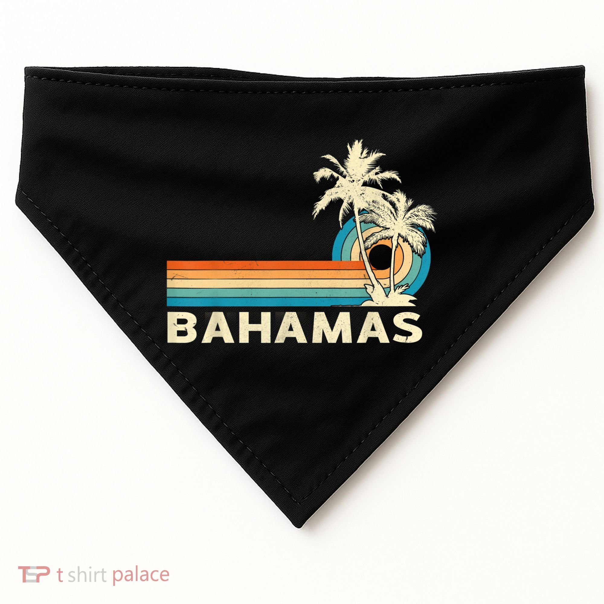 Bahamas Vacation Retro 80s Beach Souvenir USA-Made Doggie Bandana