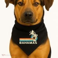 Bahamas Vacation Retro 80s Beach Souvenir USA-Made Doggie Bandana thumb 1