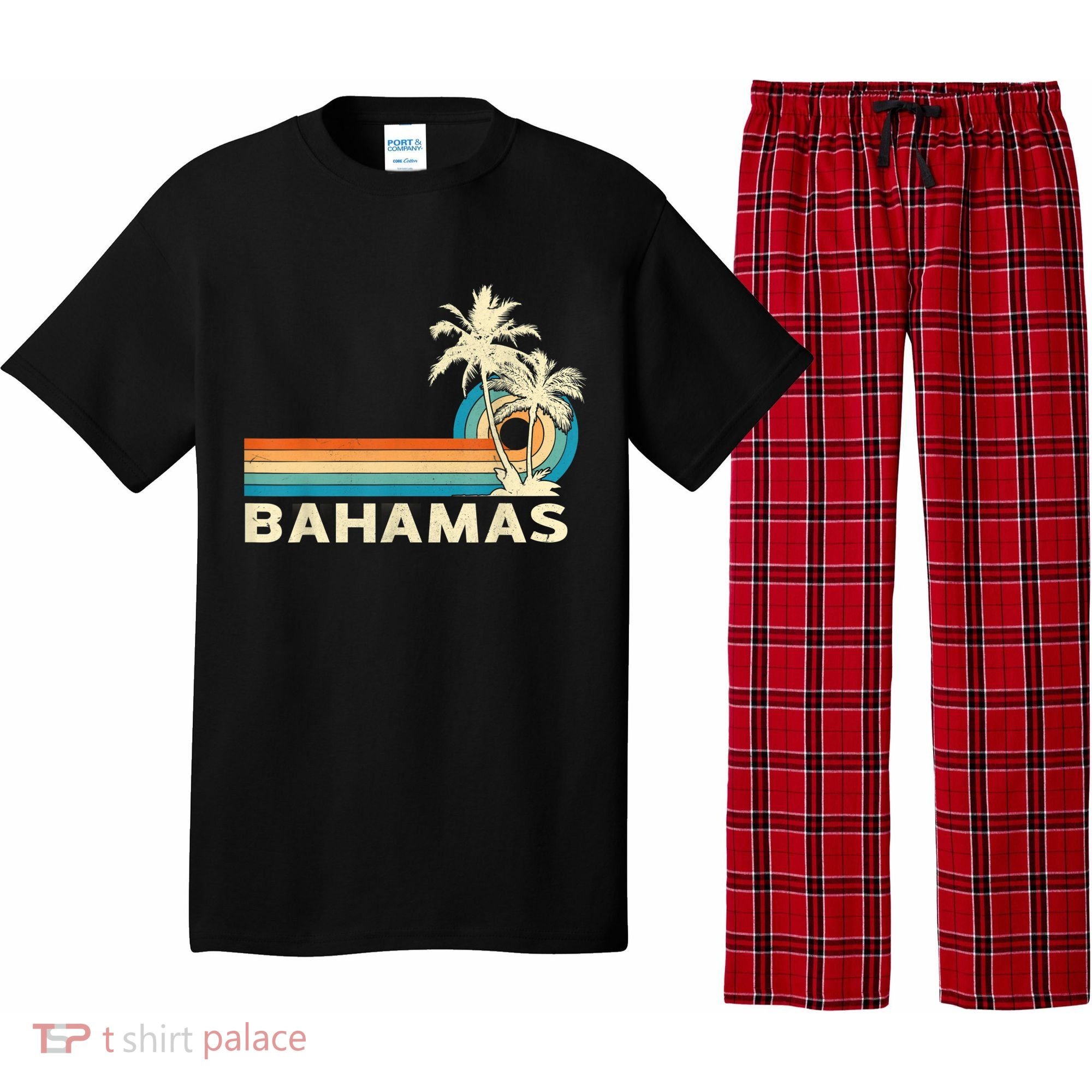 Bahamas Vacation Retro 80s Beach Souvenir Pajama Set