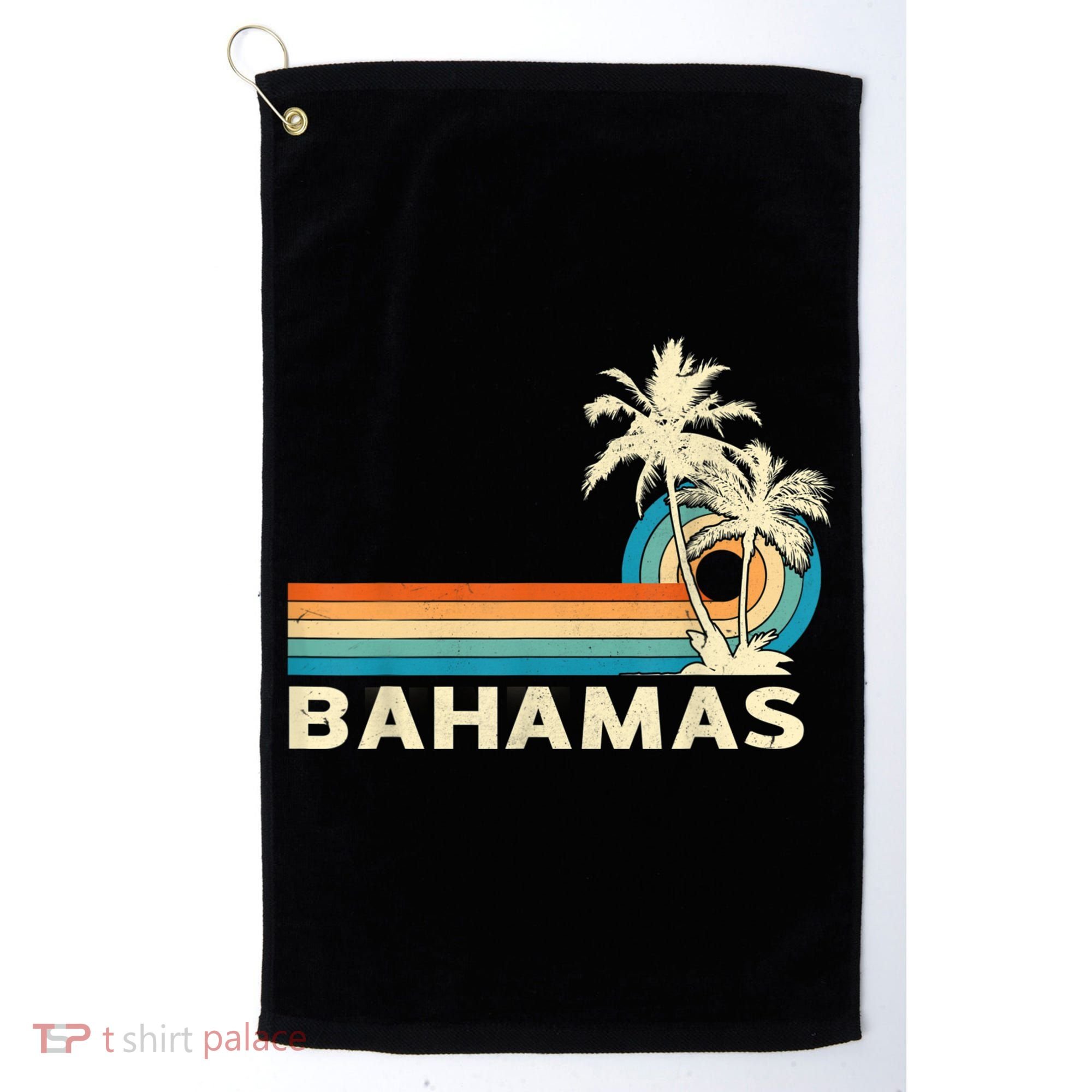 Bahamas Vacation Retro 80s Beach Souvenir Golf Towel