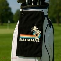 Bahamas Vacation Retro 80s Beach Souvenir Golf Towel thumb 2