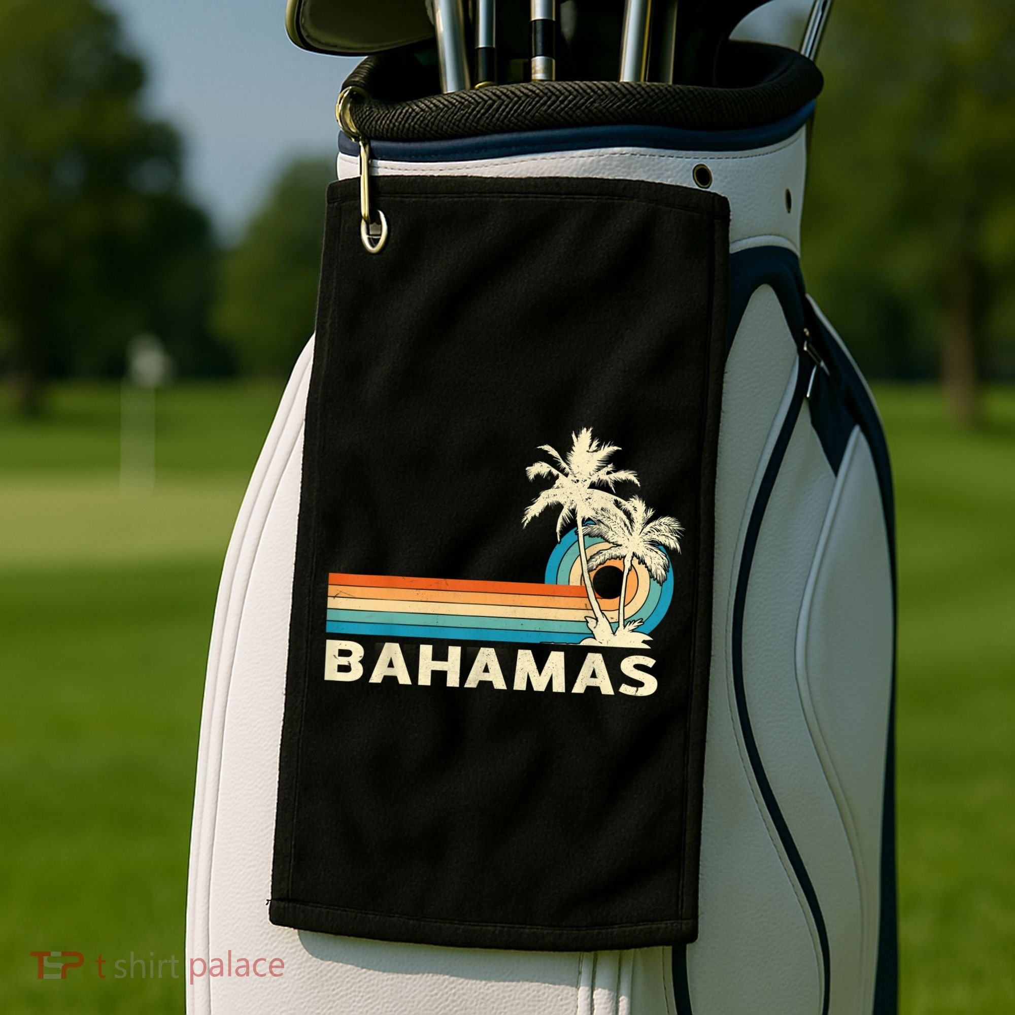 Bahamas Vacation Retro 80s Beach Souvenir Golf Towel