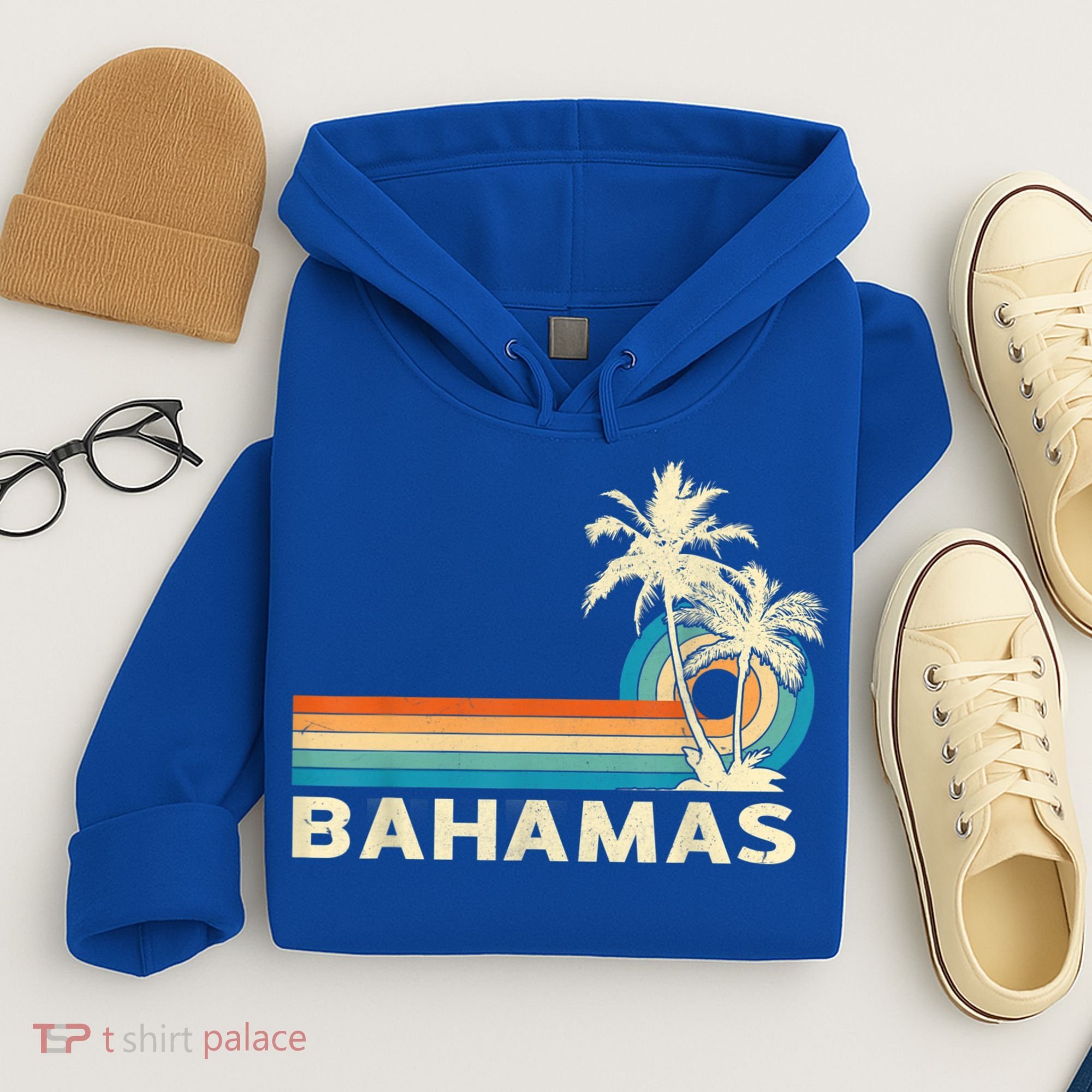 Bahamas Vacation Retro 80s Beach Souvenir Hoodie