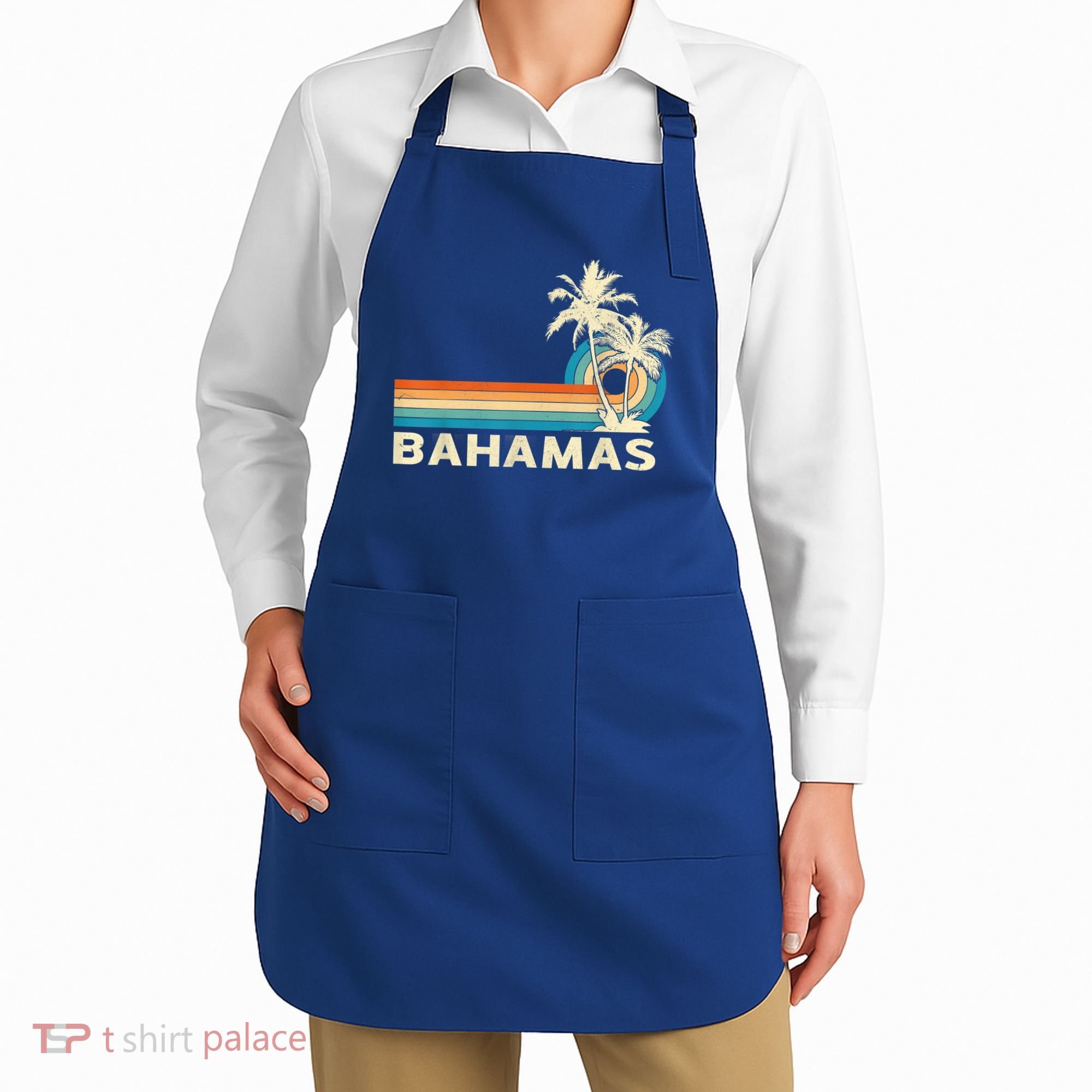 Bahamas Vacation Retro 80s Beach Souvenir Apron