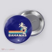 Bahamas Vacation Retro 80s Beach Souvenir Button thumb 0