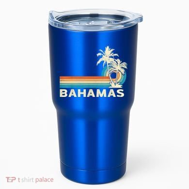 Bahamas Vacation Retro 80s Beach Souvenir Tumbler