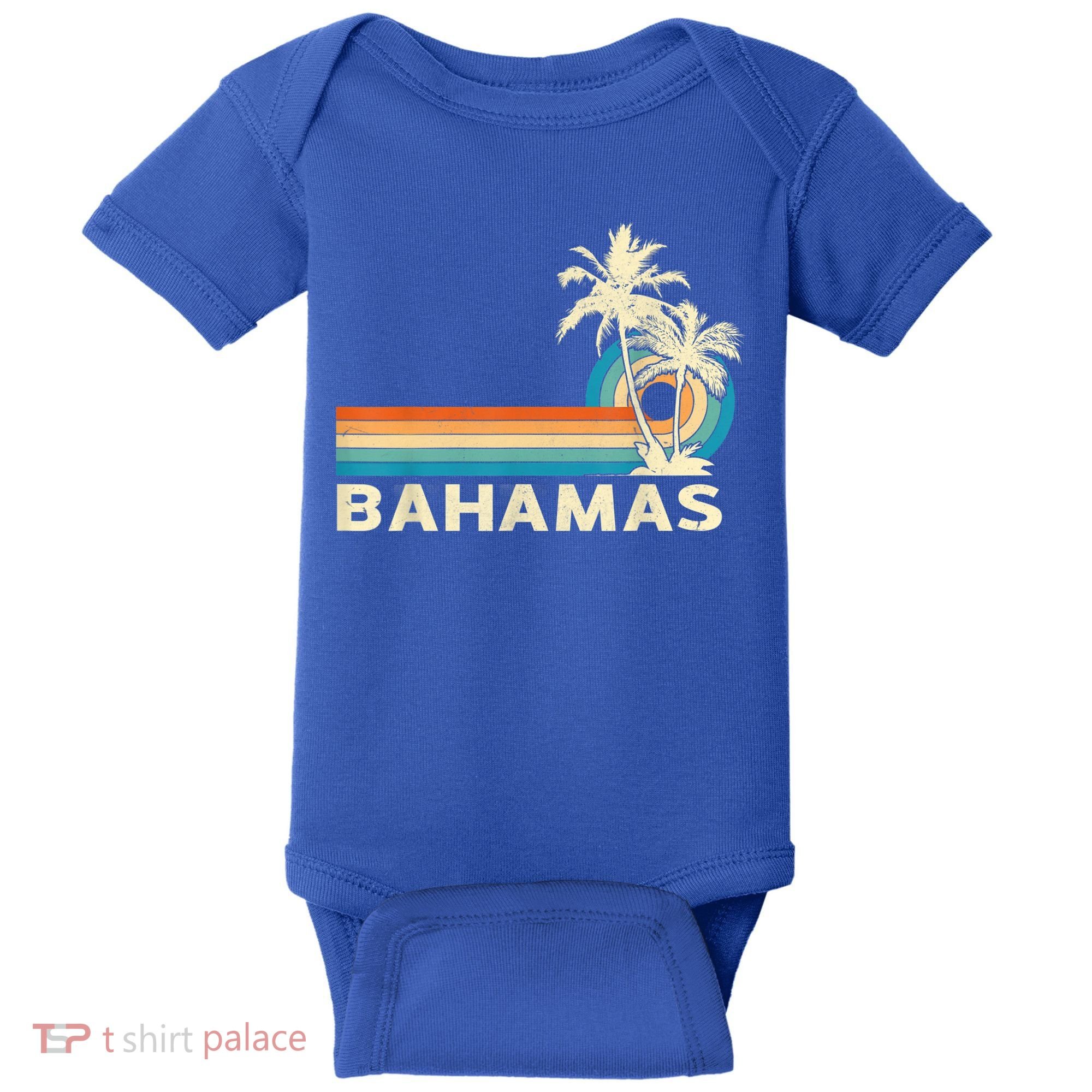Bahamas Vacation Retro 80s Beach Souvenir Baby Bodysuit