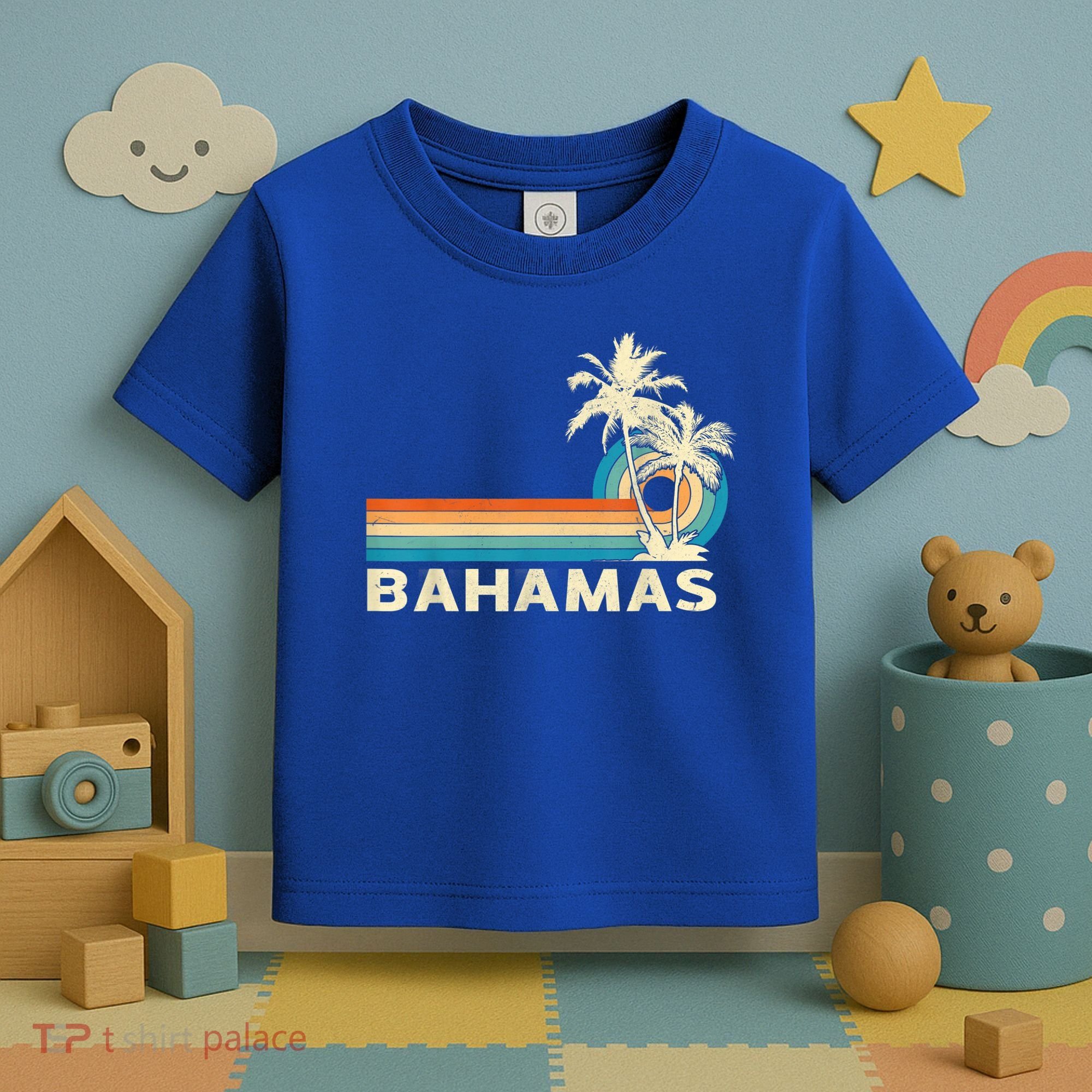 Bahamas Vacation Retro 80s Beach Souvenir Toddler T-Shirt