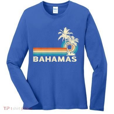 Bahamas Vacation Retro 80s Beach Souvenir Women's Long Sleeve Shirt