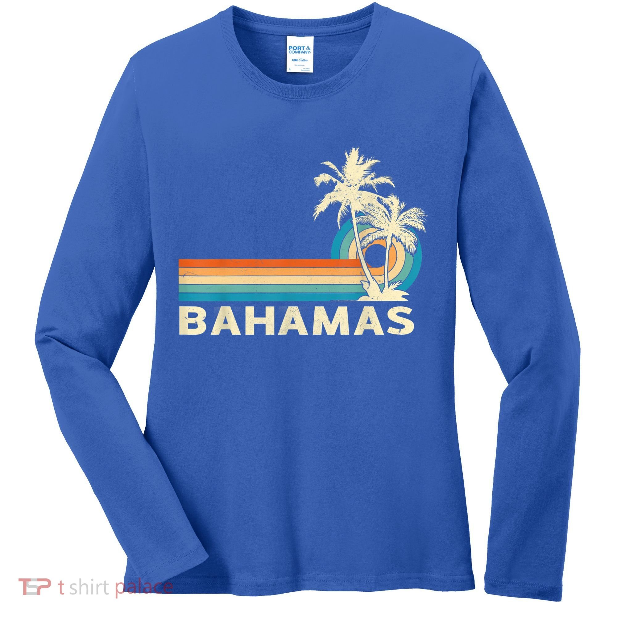 Bahamas Vacation Retro 80s Beach Souvenir Women's Long Sleeve Shirt
