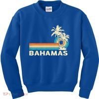Bahamas Vacation Retro 80s Beach Souvenir Kids Sweatshirt thumb 0