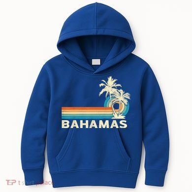 Bahamas Vacation Retro 80s Beach Souvenir Kids Hoodie