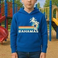 Bahamas Vacation Retro 80s Beach Souvenir Kids Hoodie thumb 2