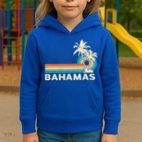 Bahamas Vacation Retro 80s Beach Souvenir Kids Hoodie thumb 3