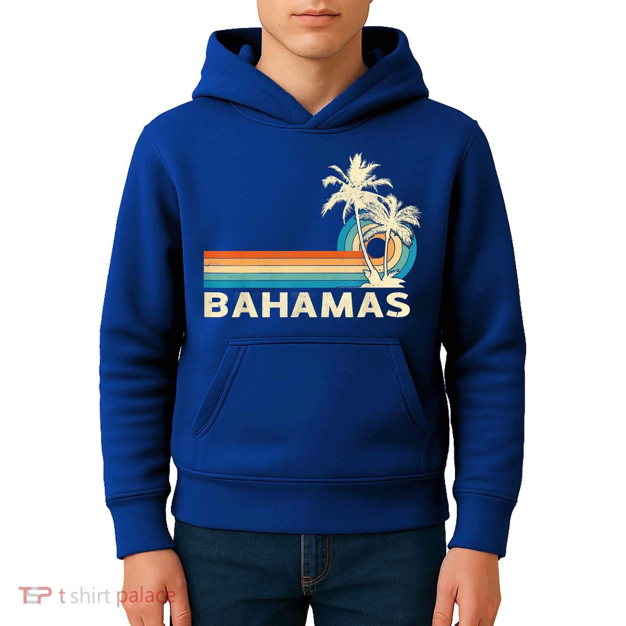 Bahamas Vacation Retro 80s Beach Souvenir Kids Hoodie
