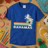 Bahamas Vacation Retro 80s Beach Souvenir Kids T-Shirt thumb 3