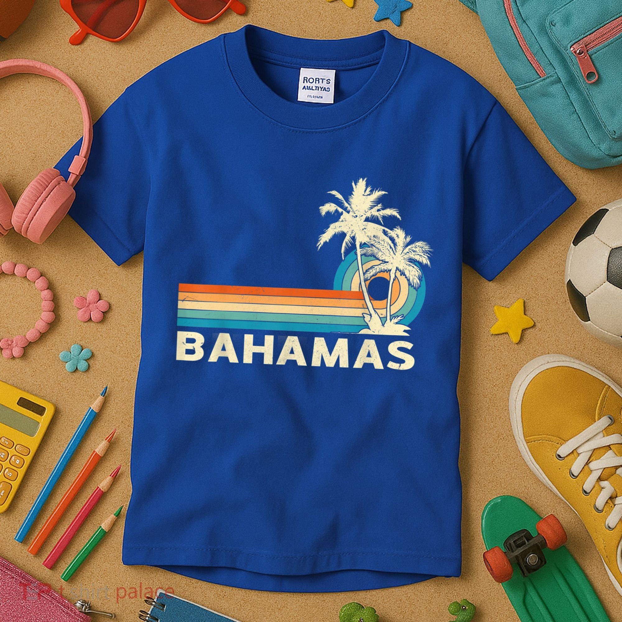 Bahamas Vacation Retro 80s Beach Souvenir Kids T-Shirt