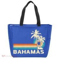 Bahamas Vacation Retro 80s Beach Souvenir Tote Bag thumb 0