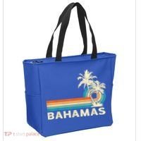 Bahamas Vacation Retro 80s Beach Souvenir Tote Bag thumb 2