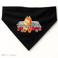 Beach Vibes Surfer Retro Van USA-Made Doggie Bandana thumb 0