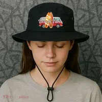 Beach Vibes Surfer Retro Van Bucket Hat thumb 3